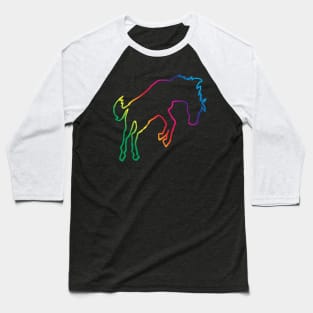 colourful bucking horse outline Baseball T-Shirt